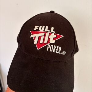 vintage FULL TILT POKER .NET Baseball hat cap black embroided